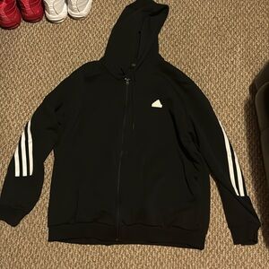 Black Hoodie with White Stripes